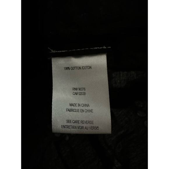 SAMUEL DONG White Black Floral Eyelet Lace 3/4 Sleeve Shirt Blouse Button Up - M - Picture 4 of 5